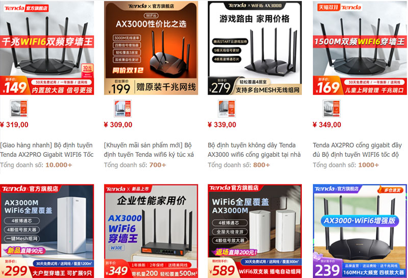  Link order bộ phát wifi Trung Quốc trên Taobao