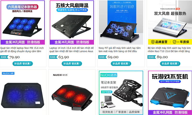  Link order đế tản nhiệt laptop Trung Quốc trên TMĐT
