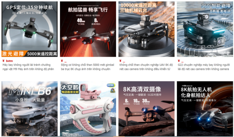 Shop nhập Flycam Trung Quốc trên Taobao, Tmall