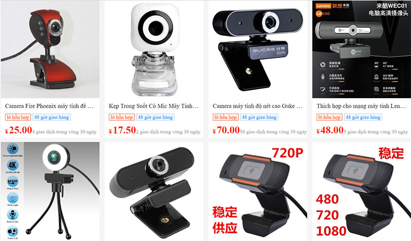  Link order webcam Trung Quốc trên TMĐT