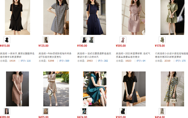 Shop order váy suông chữ A trên Tmall