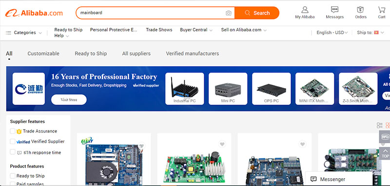  Nhập hàng mainboard trên Alibaba